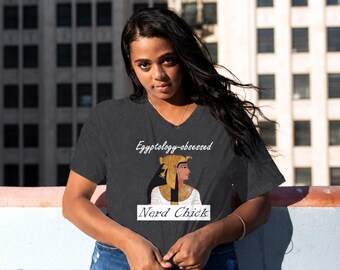 Ägyptologie besessenes Nerd-Küken-T-Shirt, altes Ägypten-Geschichts-Liebhaber-T-Stück, Kleopatra-Grafik-T-Shirt, lustiges sarkastisches Frauen-Oberteil, cooles Geschenk