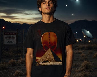 Kairo Ägypten T-Shirt, ägyptische Pyramide Shirt, UAP freigegeben, UFO-Verschwörung T-Shirt, altes außerirdisches extraterrestrisches Top, Sci-Fi Geburtstagsgeschenk