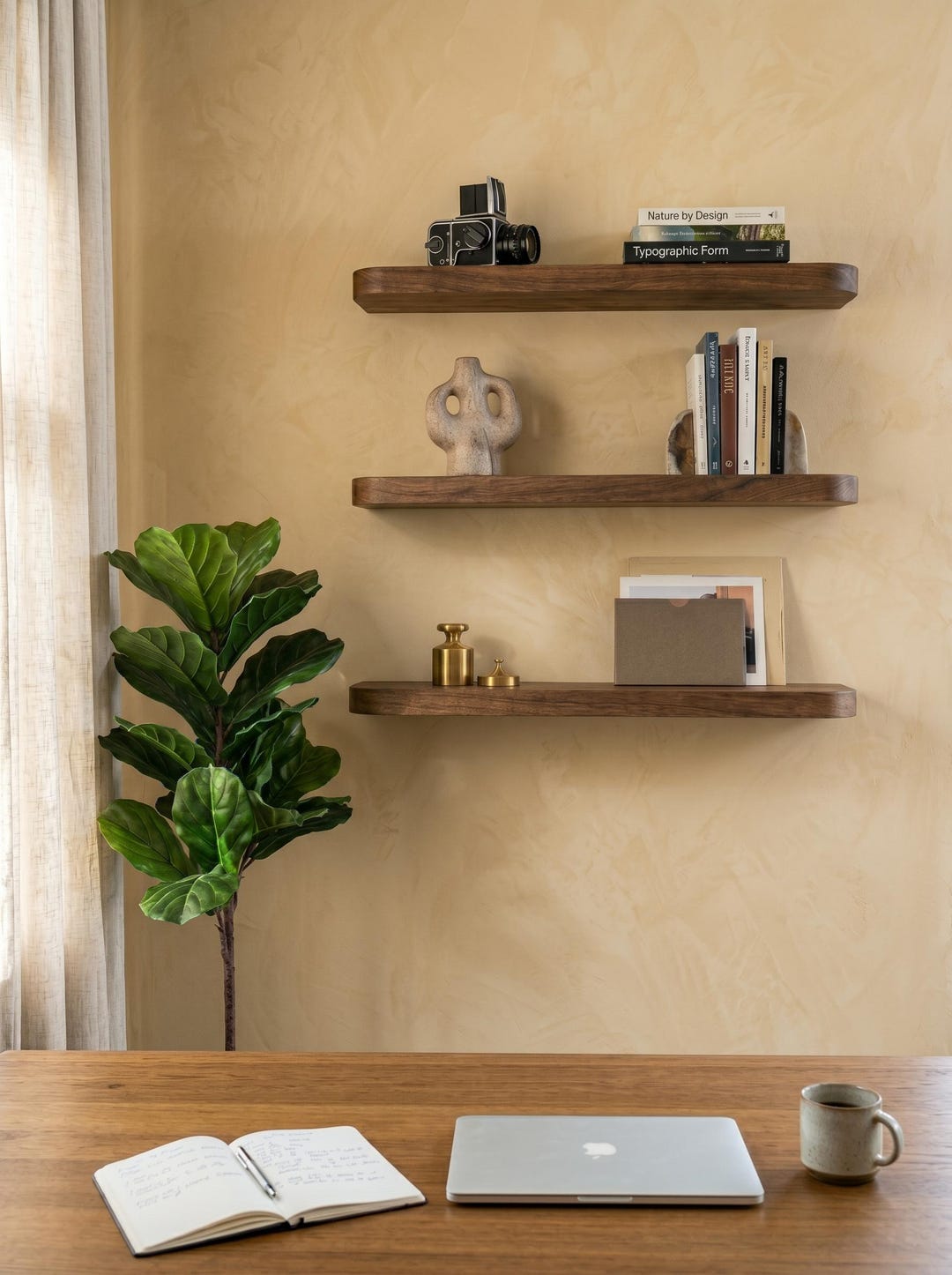 Modern Rounded Wall Shelf - Minimalist Wood Design - Etsy