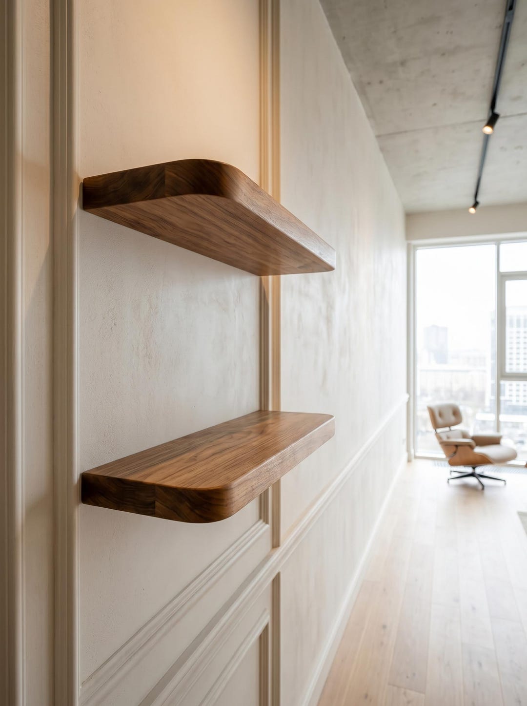 Wooden Wall Shelf With Rounded Edges – Floating Decor for Any Interior ...