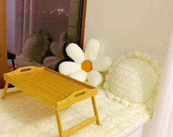 Mesa plegable para cama, mesa auxiliar de bambú para portátil, bandeja de desayuno, mesa portátil para cama, sofá, soporte para portátil, escritorio para espacios pequeños.