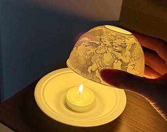 Religious Porcelain Candle Holder Mary & Jesus Tealight Lantern Christmas Decor Vintage Ceramic Candle Lamp Christian Gift Home Centerpiece