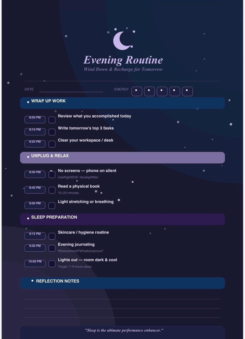 Morning Routine Checklist Printable PDF | Daily Planner | Habit Tracker ...