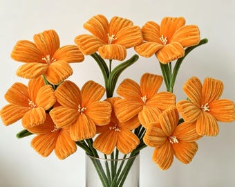 Pipe Cleaner Flower DIY Tutorial PDF & Video | Pipe Cleaner Flower Craft Pattern