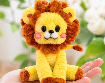 DIY Pipe Cleaner Lion Video Tutorial Easy Cute Craft Step by Step Guide for Beginners Fluffy Animal Digital Craft