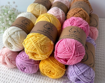 Amigurumi Yarnart Jeans Yarns, Pick Your Colors from 67 Shades, Cotton Blend Yarn for DIY Crafts, Soft Milk Cotton Yarn 4 Ply, Cotton Yarn