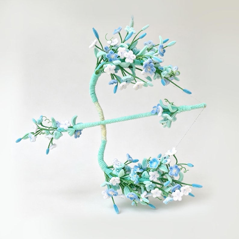 Pipe Cleaner Flower Bow and Arrow DIY Tutorial PDF Video Download, Floral Sculpture Craft Guide image 5