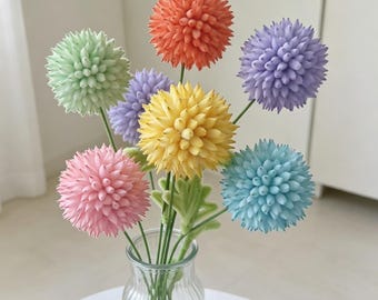 Globe Thistle Pipe Cleaner Flower Video Tutorial, DIY Spiky Floral Craft Guide, Fluffy Chenille Stem Bouquet Video, Digital Download Gift