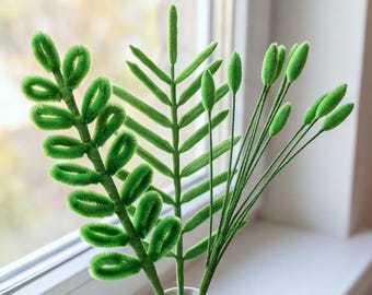 10 Pipe Cleaner Leaves Pattern Bundle DIY Video PDF Tutorial Handmade Greenery Stem Guide Artificial Bouquet Craft
