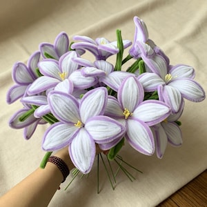 Diy Pipe Cleaner Lily Flower Bouquet Video Tutorial Easy Chenille Stem Purple Lilies Craft Guide For Beginners Digital Download