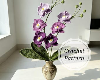 Crochet Flower Pattern PDF Butterfly Orchid Crochet Tutorial DIY Handmade Flower Gift Realistic Crochet Plant Pattern