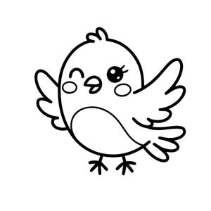 Leende fågel Svg: Minimalistisk design för Cricut och Silhouette (digital nedladdning)