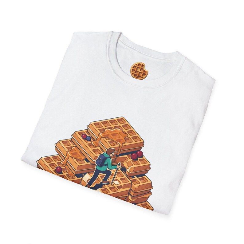 Quirky Waffle Stack T-Shirt | Foodie Breakfast Illustration Tee image 5