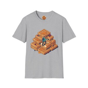 Quirky Waffle Stack T-Shirt | Foodie Breakfast Illustration Tee image 8