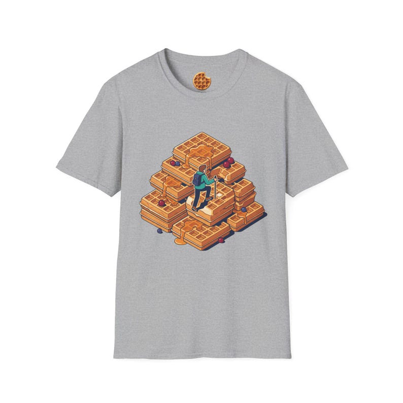 Quirky Waffle Stack T-Shirt | Foodie Breakfast Illustration Tee image 8