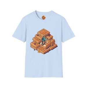 Quirky Waffle Stack T-Shirt | Foodie Breakfast Illustration Tee image 12