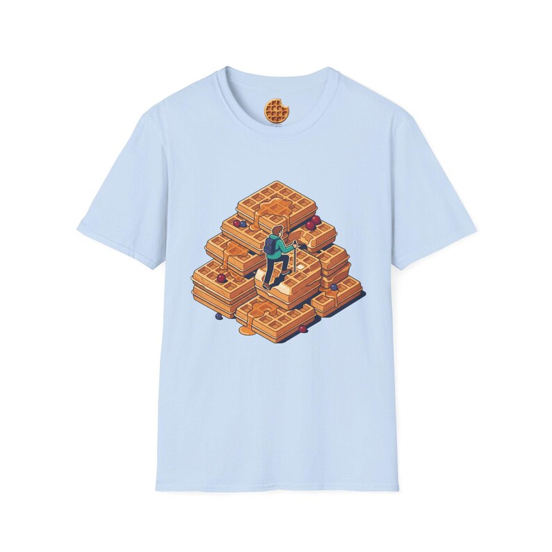Quirky Waffle Stack T-Shirt | Foodie Breakfast Illustration Tee image 12