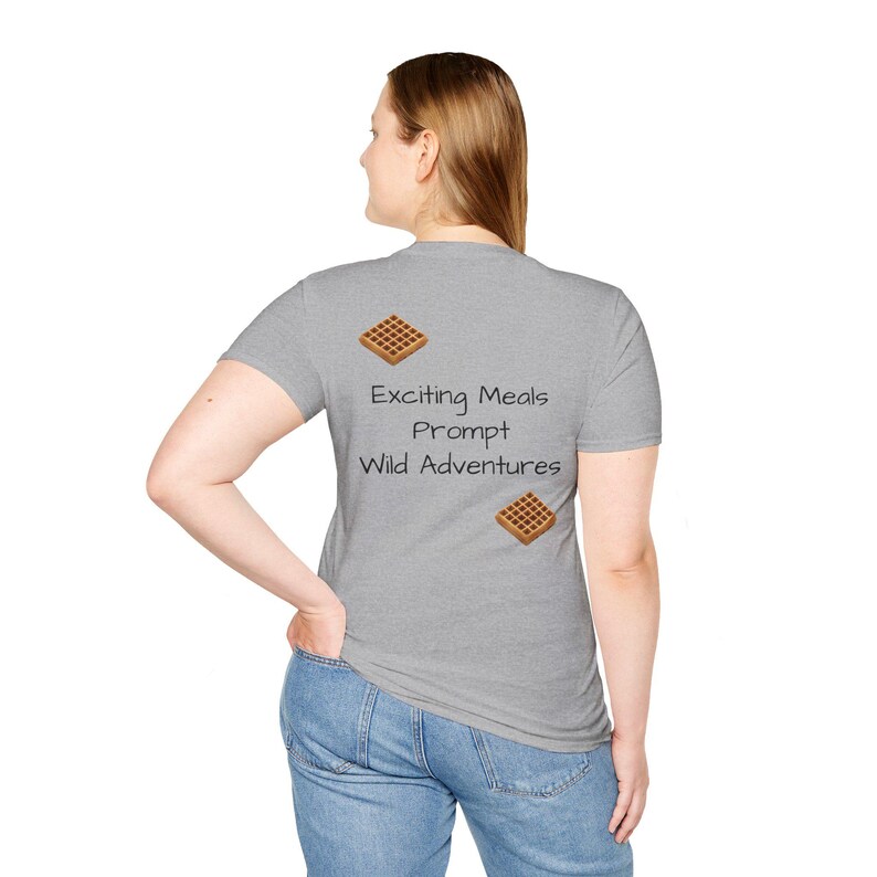Quirky Waffle Stack T-Shirt | Foodie Breakfast Illustration Tee image 17