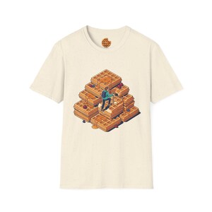 Quirky Waffle Stack T-Shirt | Foodie Breakfast Illustration Tee image 10