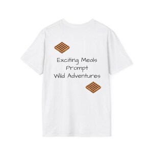 Quirky Waffle Stack T-Shirt | Foodie Breakfast Illustration Tee image 3