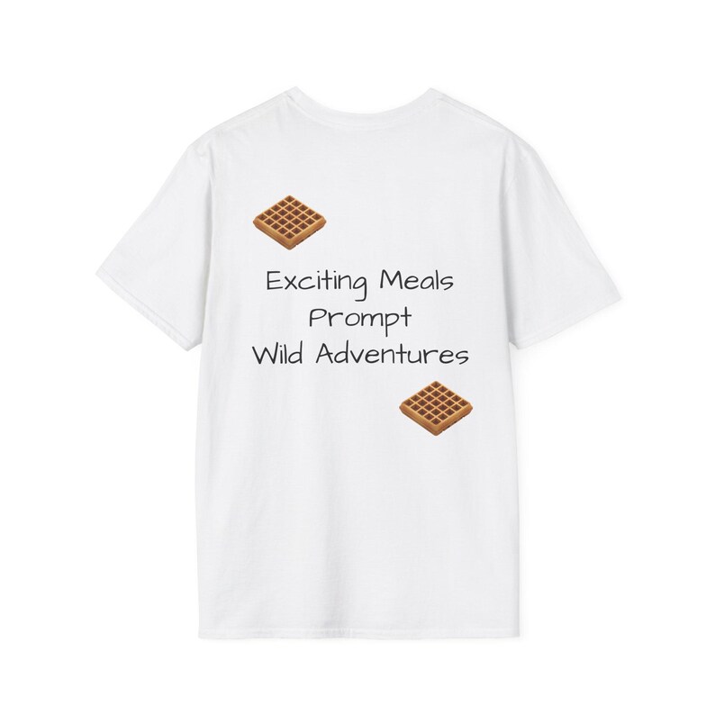 Quirky Waffle Stack T-Shirt | Foodie Breakfast Illustration Tee image 3