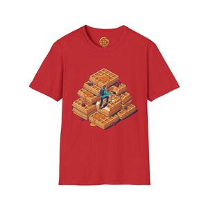 Quirky Waffle Stack T-Shirt | Foodie Breakfast Illustration Tee image 14