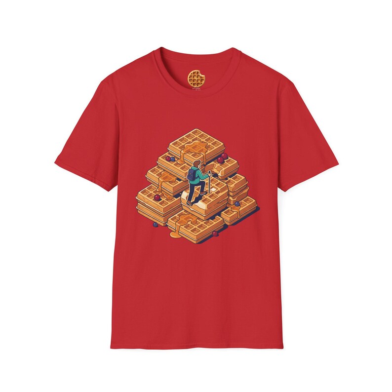 Quirky Waffle Stack T-Shirt | Foodie Breakfast Illustration Tee image 14