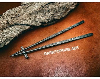 Handmade Damascus Steel Chopsticks |The Sushi, Chinese Wedding Favors, Engraved Chopstick