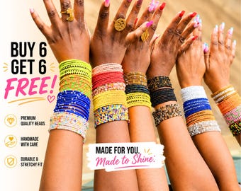 Boho Bracelets For Women, Birthday Gift Bead Bracelets for Girls, African Ethnic Wrap Bracelets, Handmade Jewelry Gift USA