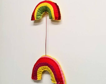 Rainbow hanging, felt rainbow, girls room, rainbow room, rainbow nursery, rainbow decor, felt rainbow garland, rainbow decoration felt gifts