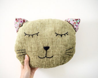 Cat Pillow, Decorative Cushion, Cat Cushion, Throw Pillow, Kitty Pillow, Cat Lover Gift, Home Decor, Cat Decor, Animal Cushion,