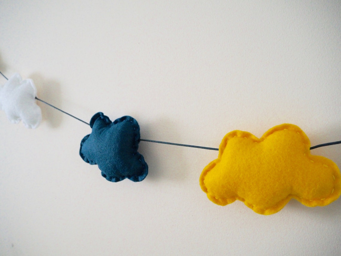 Cloud Bunting Cloud Garland Nursery Decor Nursery Bunting Etsy
