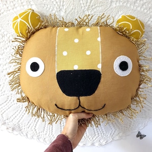 Stuffed lion, lion cushion Stuffed animals, baby toys lion, plush lion, lion pillow, kids toys lion, baby nursery lion, nursery safari image 1