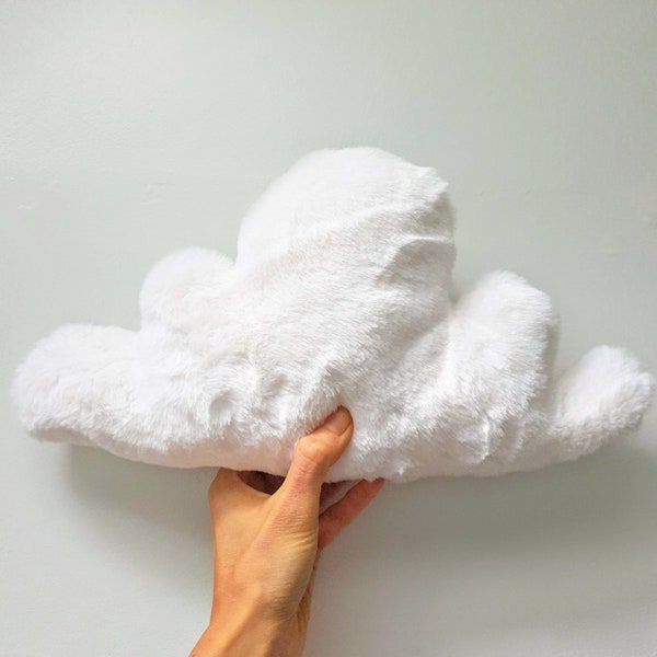 Fluffy cloud cushion. White Cloud Cushion. Personalised custom gift. Nursery playroom bedroom. New mum baby shower gift