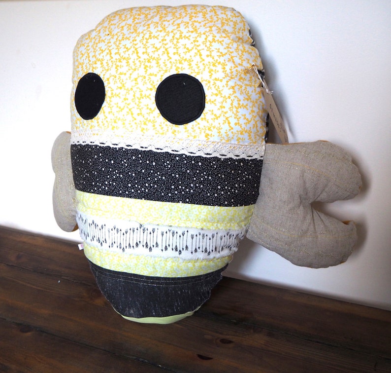 Bumble Bee Toy honey bee bee soft toy Large Bee cushion nursery soft toy bee gift bee plushie garden toy Bee Toy woodland toy