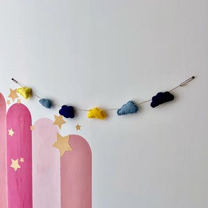 Cloud Bunting Cloud Garland Nursery Decor Nursery Bunting Nursery Garland Baby Shower Cloud Banner Wall Decor Felt Clouds