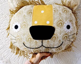 Baby & Kid's Room Soft Pillow, Lion King Design Stuffed Plush Pillow, Kid's Room Decor Cushion