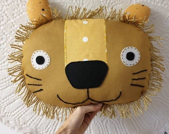 Toy lion, lion cushion - Stuffed animals, baby toys lion, plush lion, lion pillow, kids toys lion, baby jungle nursery safari