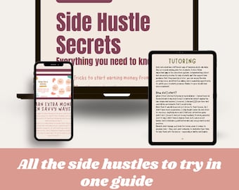 Side hustles 2024 ebook, self-development, finance book, work from home, UK side hustles to start now.