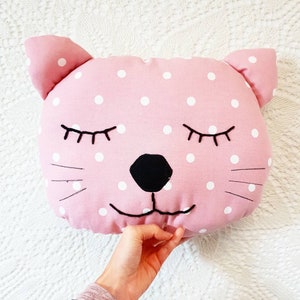 Cat Cushion, Pink Pillow, Cat Cushion, Throw Pillow, Kitten Pillow, Cat Lover Gift, Home Decor, Cat Decor, Animal items image 1