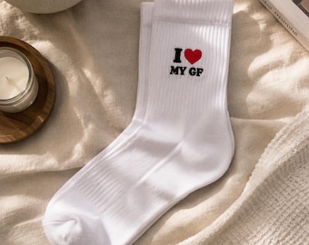 Op maat geborduurde sokken op maat gemaakt jubileum gepersonaliseerd cadeau personaliseer cadeau voor vrijgezellenfeest op maat gemaakte witte sokcs trendy sokken