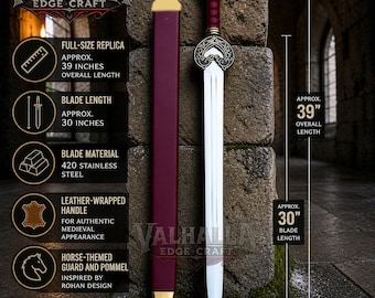 Handmade Herugrim Sword of King Théoden & Éowyn | Medieval Cosplay Weapon | Fantasy Replica Sword | Unique Gift Idea