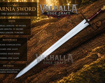 Chronicles of Narnia Sword – Prince Peter Magic Kingdom Replica, Life Size Fantasy Sword, Movie Prop Collectible, Wedding Gift