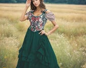 Renaissance corset dress, Flower Ren faire costume, medieval costume,Faire Dress, cottagecore dress,milkmaid dress, Renaissance