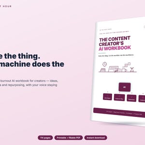 AI Content Creator Workbook | ChatGPT Prompts for YouTube TikTok Scripts Hooks Captions | Content Planner That Thinks | Fillable PDF