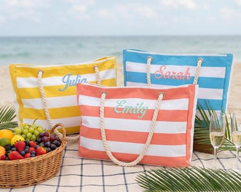 Bolso de playa personalizado, bolso grande impermeable para piscina, bolso de lona con nombre, bolso de regalo para damas de honor, recuerdo para despedida de soltera, bolso de verano