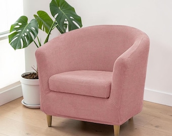 Stretch Jacquard Tub Chair Cover, Polar Fleece Armchair Slipcover, Elastic Sofa Protector