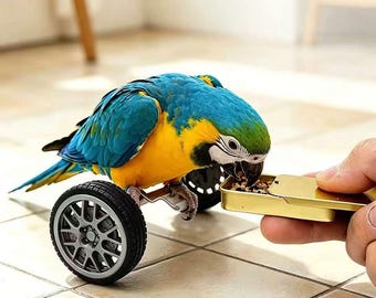 Coche de equilibrio interactivo para loros, juguete para entrenar habilidades de periquitos y cacatúas pequeñas y medianas.