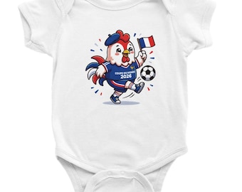 Coupe du Monde 2026 Body Bébé Francia | Mascota Body Coq | Cadeau Bébé Fútbol | Mono del Mundial de Francia