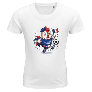 Camiseta Coupe du Monde 2026 Niño Francia | Camisa Coq Mascotte | Tee Foot Niños | Copa Mundial de Francia Infantil imagen 6